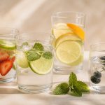 Glasses of water with fresh fruit slices - illustration for Smart Chronic Care: Personalized, Preventive Health Benefits