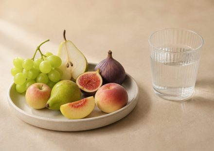Fresh fruits and a glass of water - illustration for Best Practices for Maintaining a Healthy Lifestyle