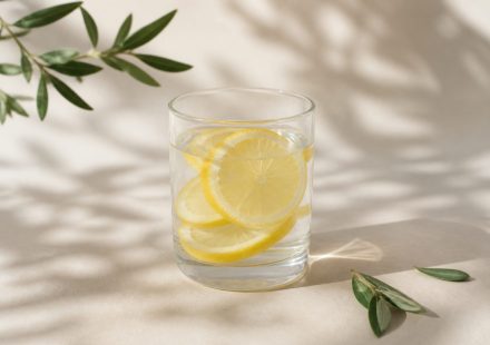 Glass of water with fresh lemon slices - illustration for Common Digestive Problems and Prevention