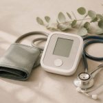 Blood pressure monitor and stethoscope on table - illustration for Common Medical Tests Explained