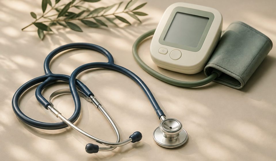 Stethoscope beside a blood pressure monitor - illustration for Why regular medical checkups matter for long-term health