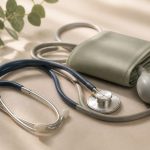 Stethoscope and blood pressure monitor on table - illustration for Essential health checkups men and women need to stay healthy