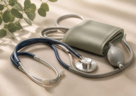 Stethoscope and blood pressure monitor on table - illustration for Essential health checkups men and women need to stay healthy
