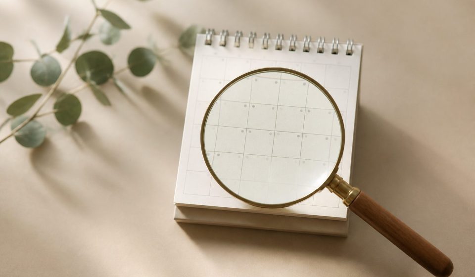 Magnifying glass over a small calendar - illustration for How Early Screening Helps Prevent Cancer