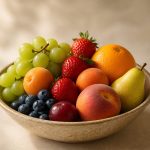 A bowl of assorted fresh colorful fruits - illustration for How Nutrition Affects Your Skin Health and Natural Glow