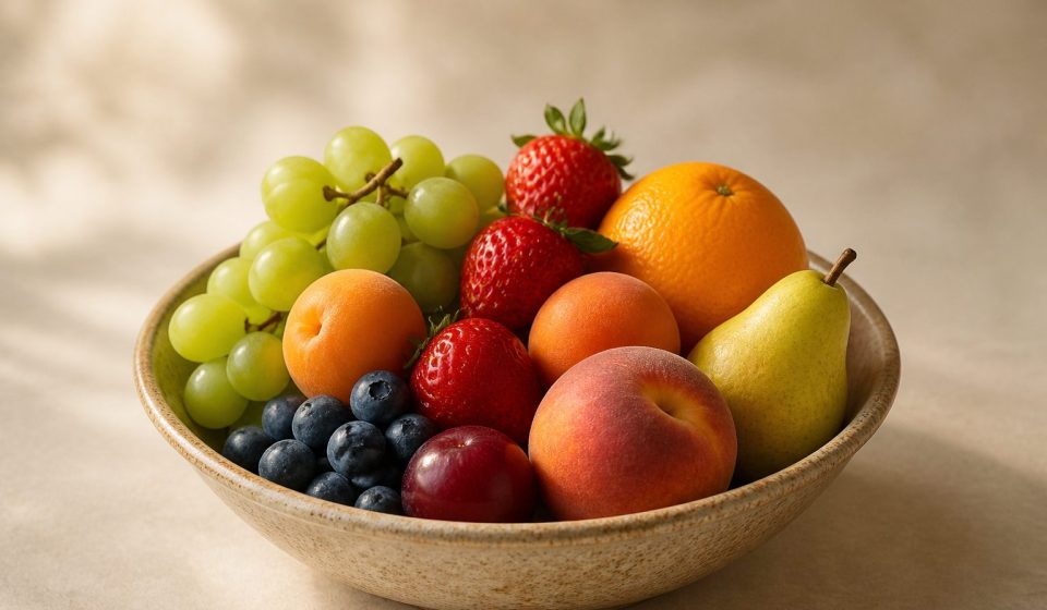 A bowl of assorted fresh colorful fruits - illustration for How Nutrition Affects Your Skin Health and Natural Glow