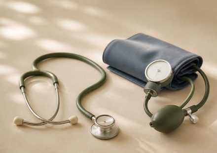 Stethoscope and blood pressure cuff on table - illustration for How Primary Care Doctors Help Manage Chronic Diseases: The Key to Better Health and Long-Term Wellness