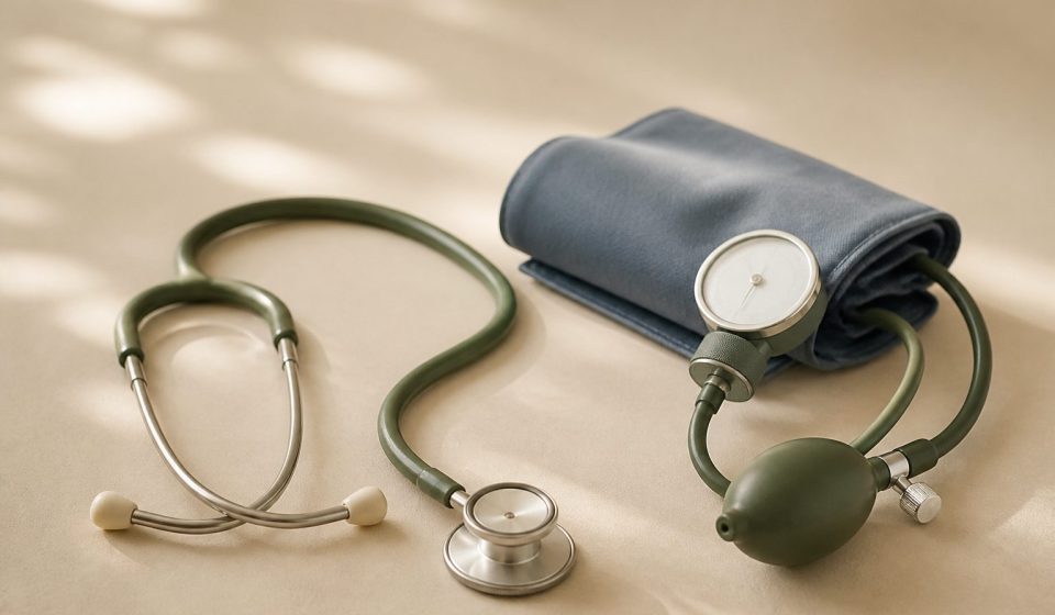 Stethoscope and blood pressure cuff on table - illustration for How Primary Care Doctors Help Manage Chronic Diseases: The Key to Better Health and Long-Term Wellness