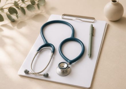 Stethoscope on white medical clipboard with pen - illustration for How Regular Health Checkups Can Help Detect Diseases Early and Improve Long-Term Health