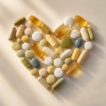 Colorful vitamins arranged in a heart shape - illustration for how personalized wellness plans can improve your health and lifespan