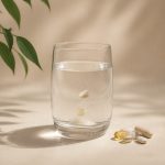 Glass of fresh water with vitamin pills - illustration for How to use preventive healthcare to live healthier longer