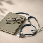 Stethoscope beside a notebook and glasses - illustration for The Benefits of Personalized Healthcare