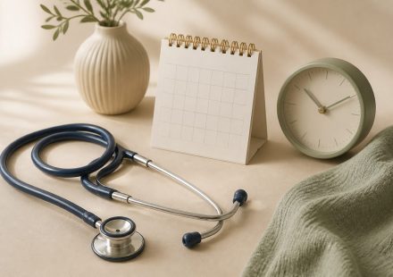 Stethoscope beside a calendar and clock - illustration for Why early disease detection can save your life
