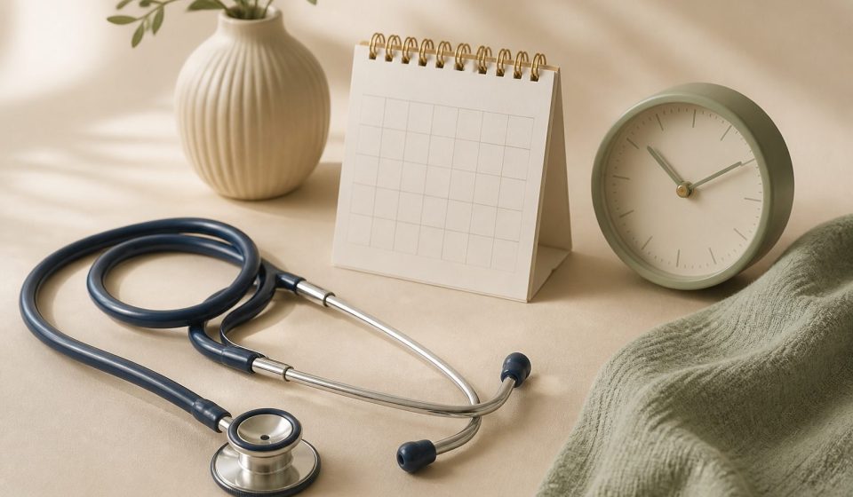 Stethoscope beside a calendar and clock - illustration for Why early disease detection can save your life