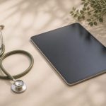 Stethoscope and digital tablet on desk - illustration for How modern technology is transforming care in healthcare clinics