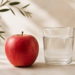 Red apple beside a glass of water - illustration for Top Heart Health Tips Recommended by Doctors: Proven Ways to Keep Your Heart Strong and Healthy