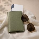 Passport wallet with boarding pass and sunglasses - illustration for Why checking your health info before travel is crucial