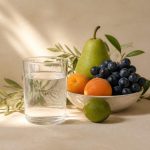 Fresh fruits and a glass of water - illustration for How preventive medicine helps you stay healthy longer