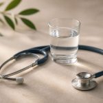 Stethoscope beside a glass of water - illustration for Why preventive healthcare saves money and improves your health