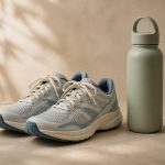 Water bottle beside a pair of running shoes - illustration for Why physical and mental recovery feel different and how you recharge