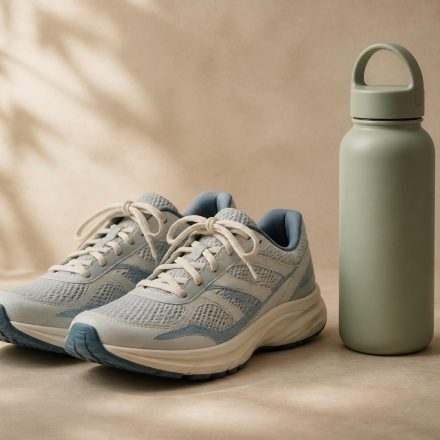 Water bottle beside a pair of running shoes - illustration for Why physical and mental recovery feel different and how you recharge