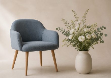 Waiting room chair and fresh flower vase - illustration for Why Regular Gynecological Checkups Matter