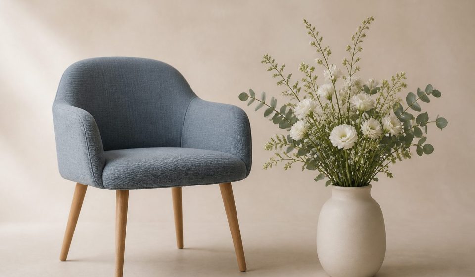 Waiting room chair and fresh flower vase - illustration for Why Regular Gynecological Checkups Matter