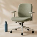 Office chair with a water bottle nearby - illustration for Why Sitting Too Long Is Harmful