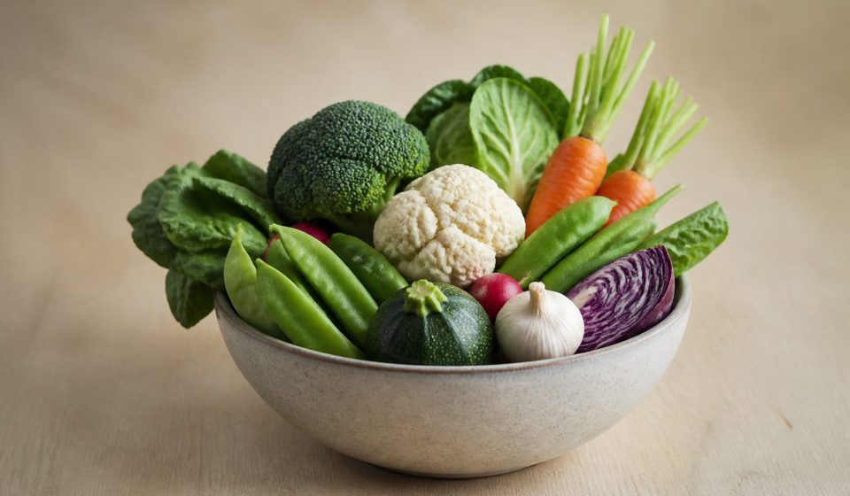 A bowl of mixed fresh vegetables on wood - illustration for Why Weight Loss Diets Fail and How to Lose Weight Sustainably